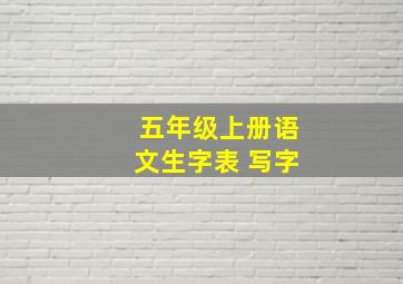 五年级上册语文生字表 写字